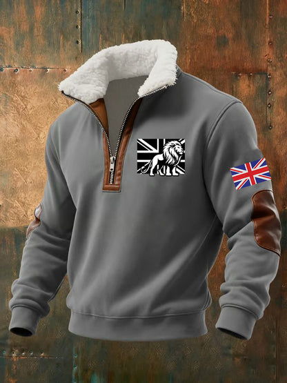 Men's Vintage British Lion Print Sweatshirt