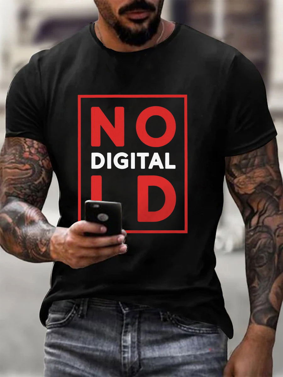 Men's No Digital ID Printed short-sleeved T-shirt