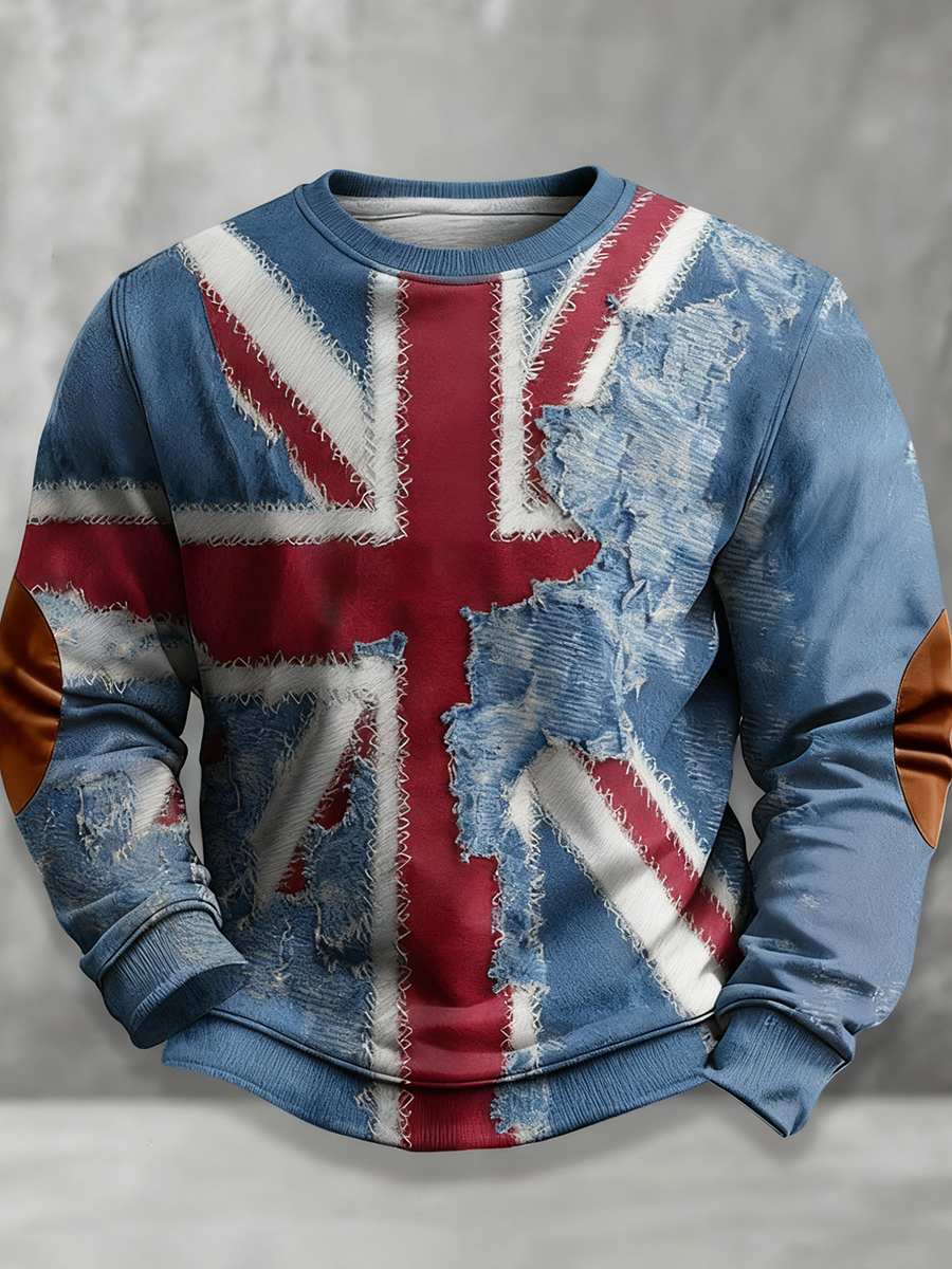 Men's UK Flag Design Hoodie with Pocket