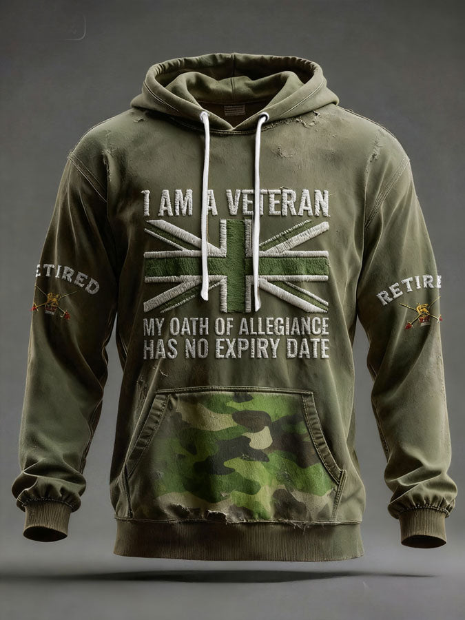 Men's UK Veteran Printed Hoodie