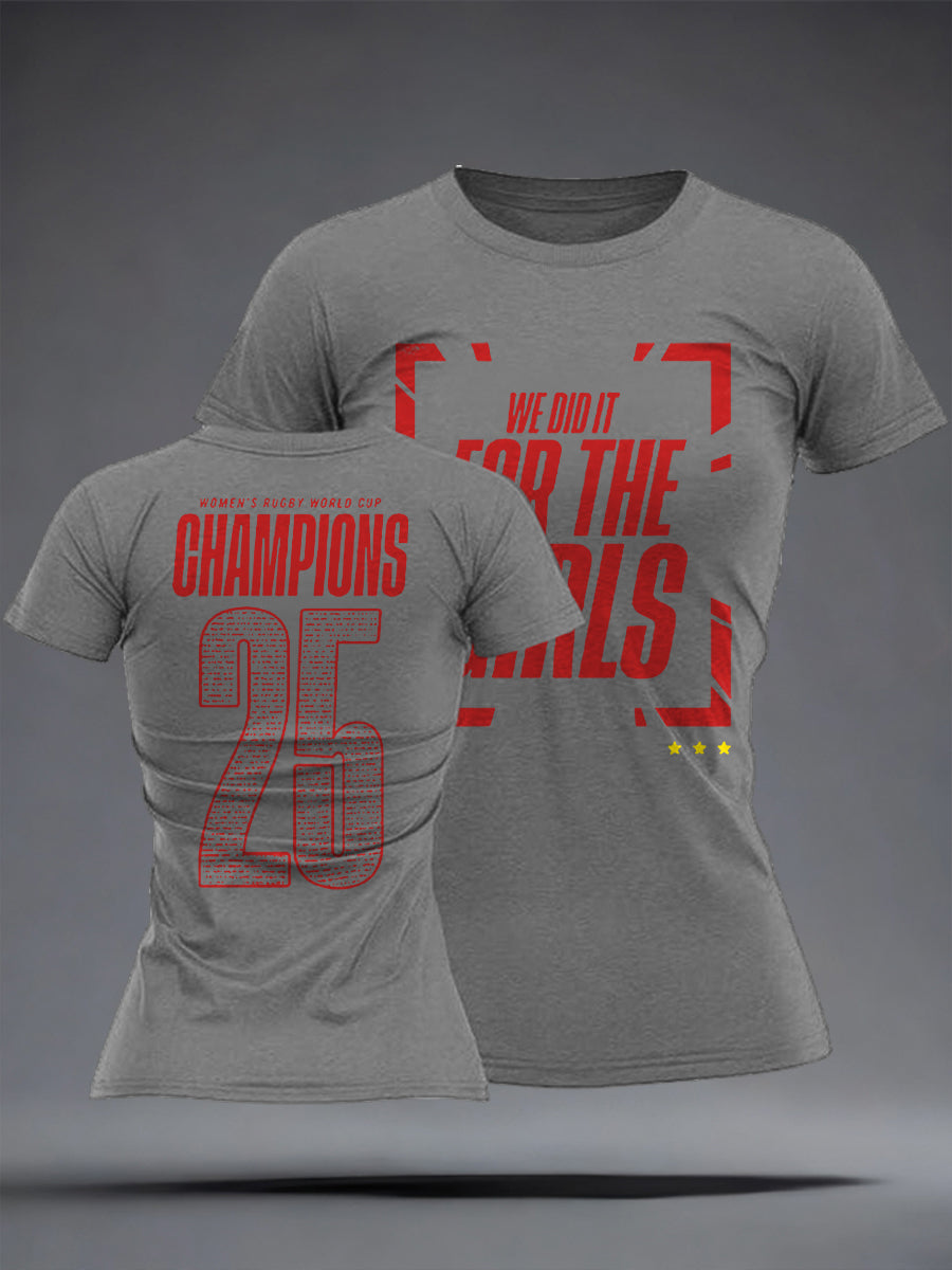 Women's England Rugby Lover Roses Printed T-Shirt