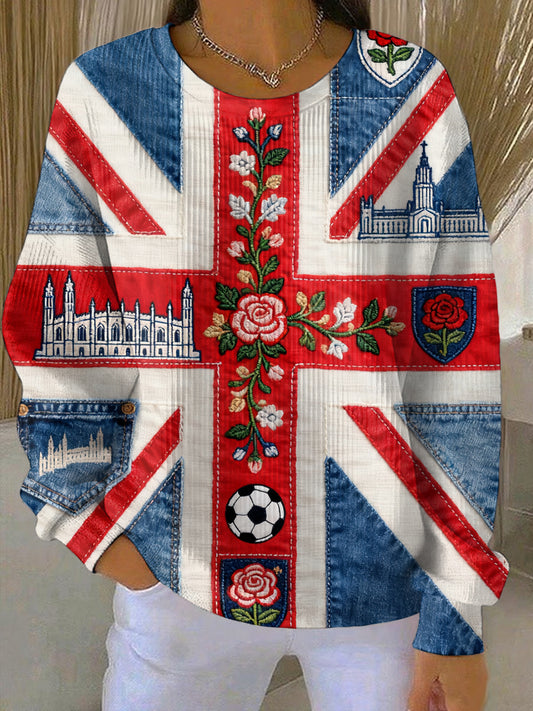 Women's British Flag Print Casual Hoodie