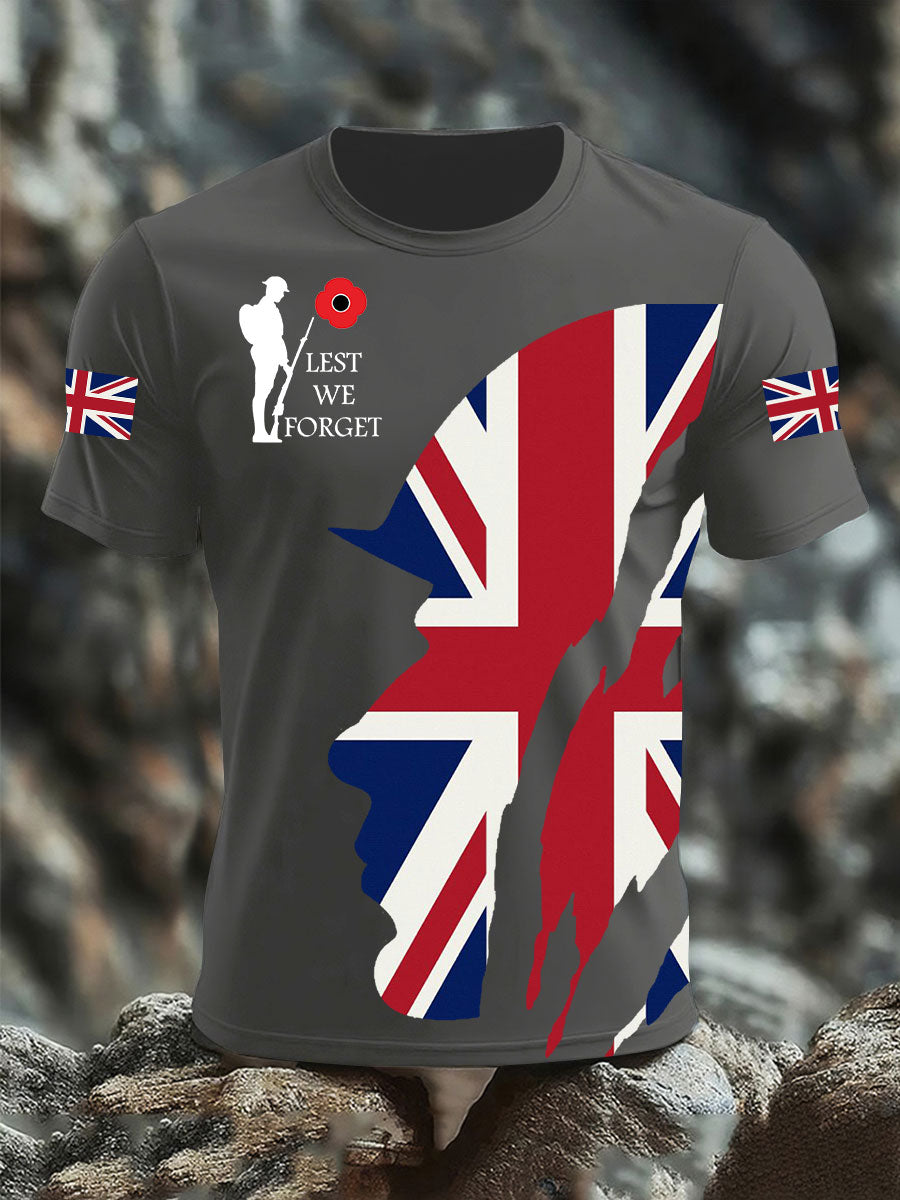 Men's Remembrance Day Lest We Forget Short Sleeves T-shirt