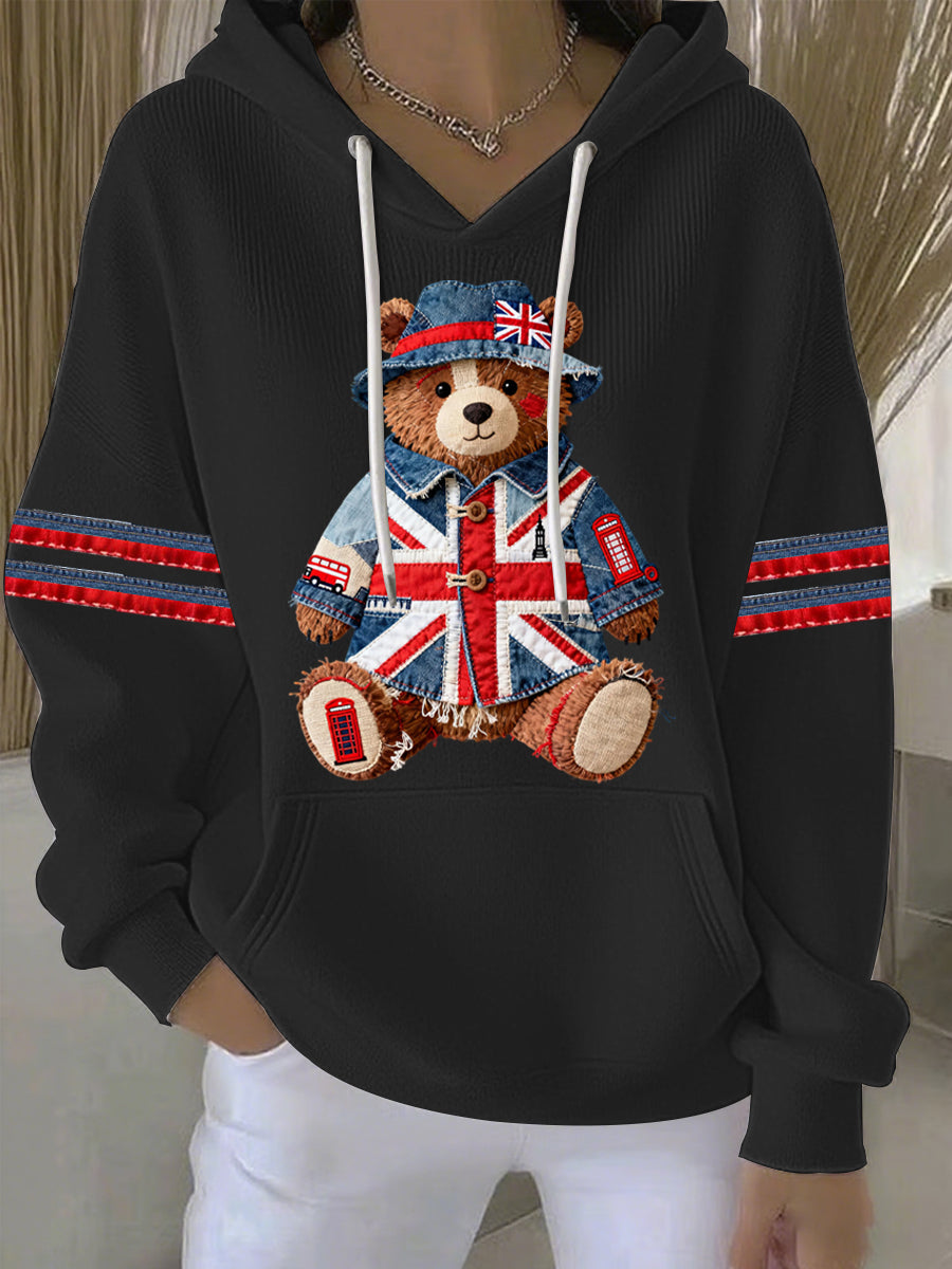 Women's British style Print Casual Hoodie