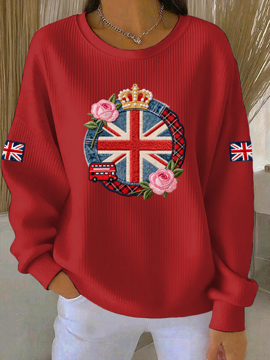 Women's British style  Print Casual Sweatshirt