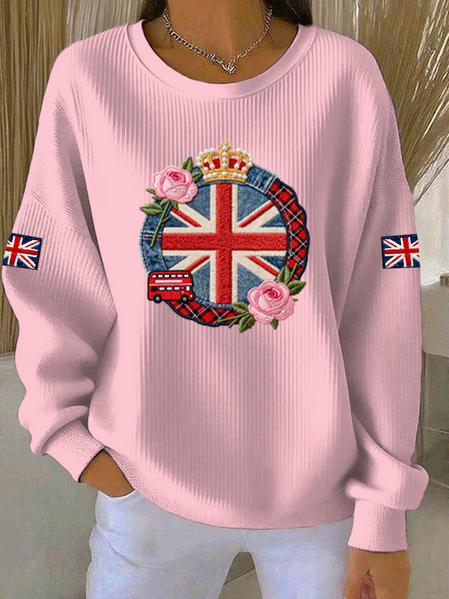 Women's British style  Print Casual Sweatshirt