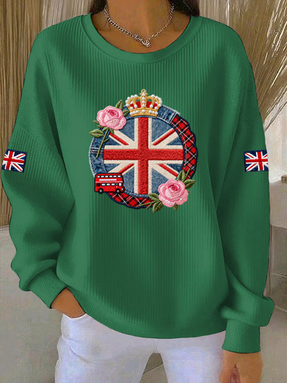 Women's British style  Print Casual Sweatshirt