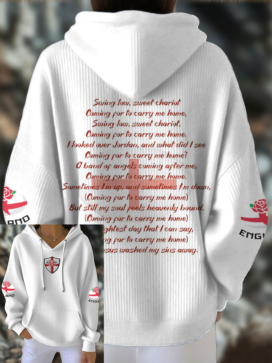 Women's England Rugby Lover Printed Hoodie