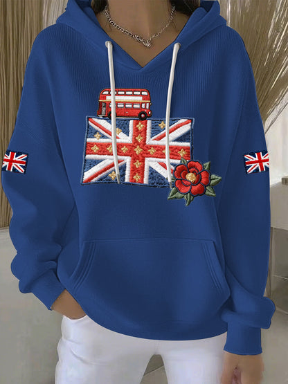 Women's British style Print Casual Hoodie