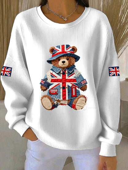 Women's British style  Print Casual Sweatshirt