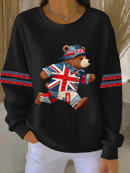 Women's British style  Print Casual Sweatshirt