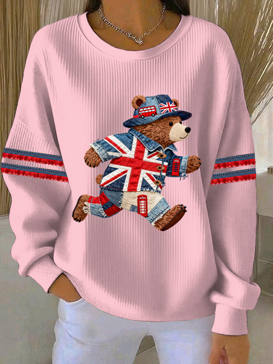 Women's British style  Print Casual Sweatshirt