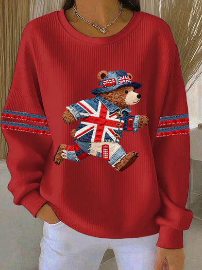 Women's British style  Print Casual Sweatshirt