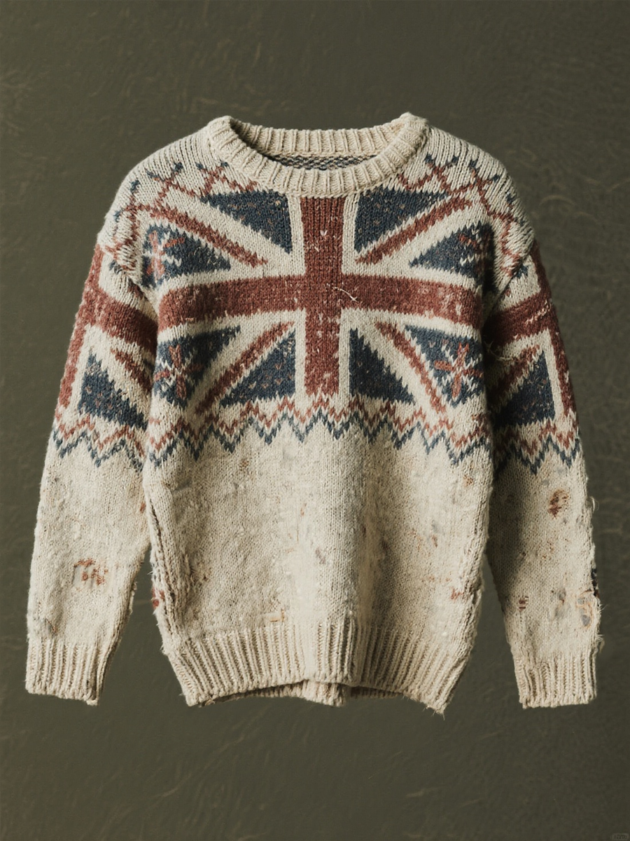 Men's British Falg Printed imitation sweater