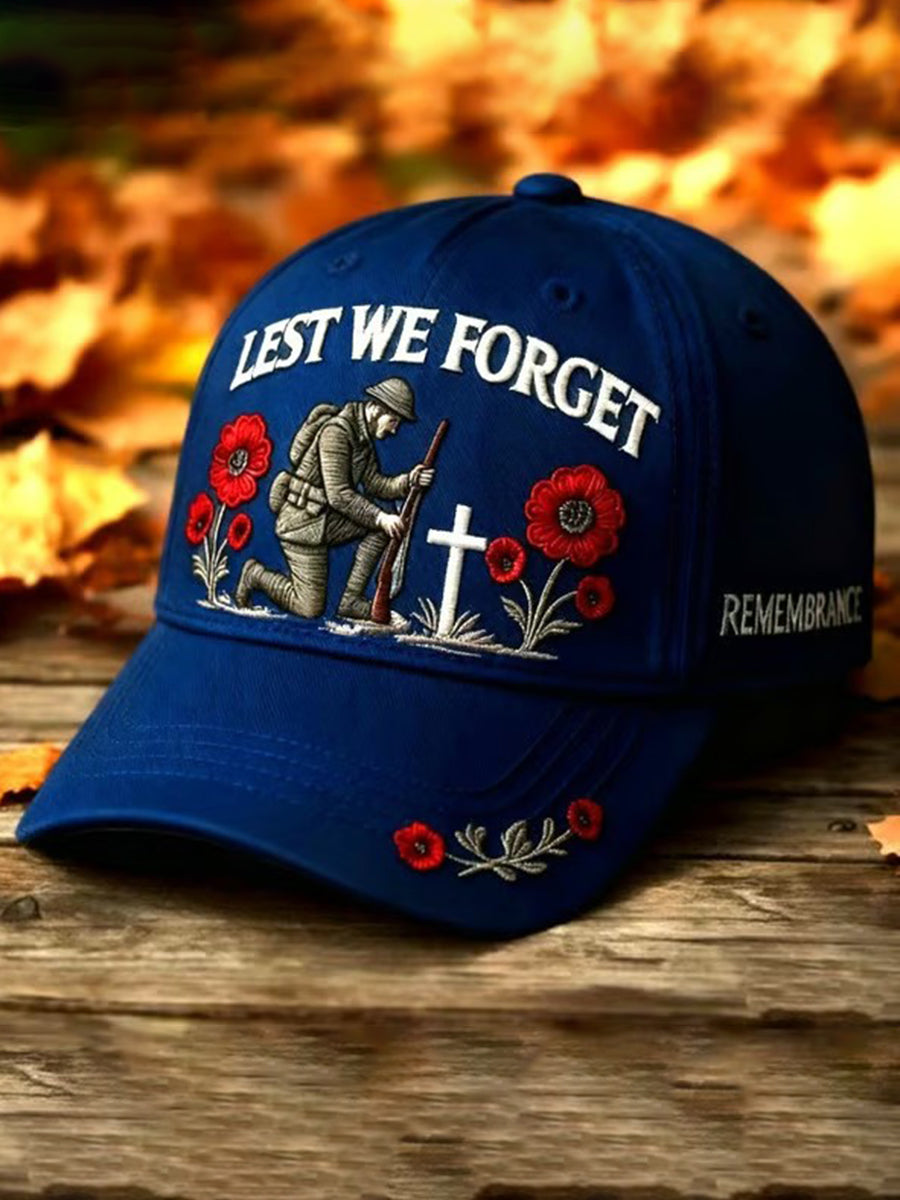 Remembrance Day Lest We Forget Cap