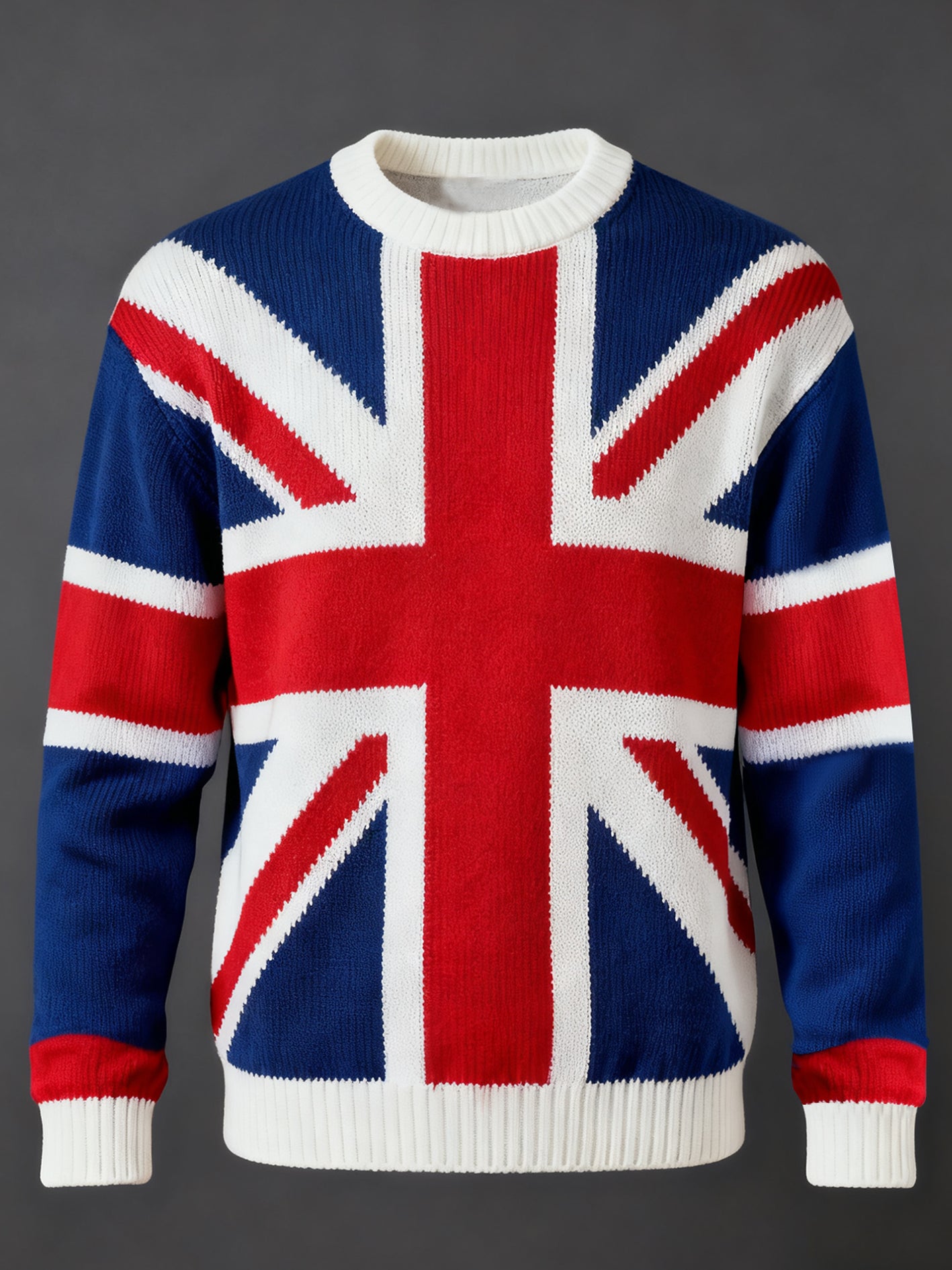 Men's British Flag Printed Casual imitation sweater