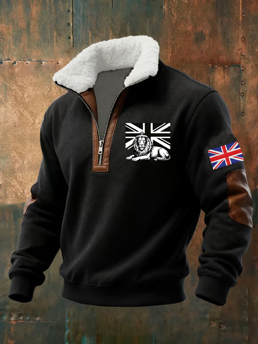 Men's Vintage British Lion Print Sweatshirt