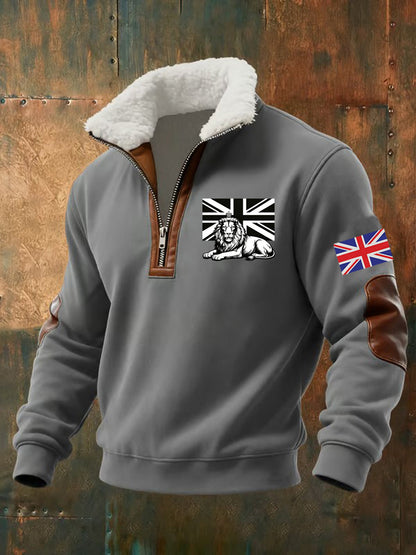 Men's Vintage British Lion Print Sweatshirt