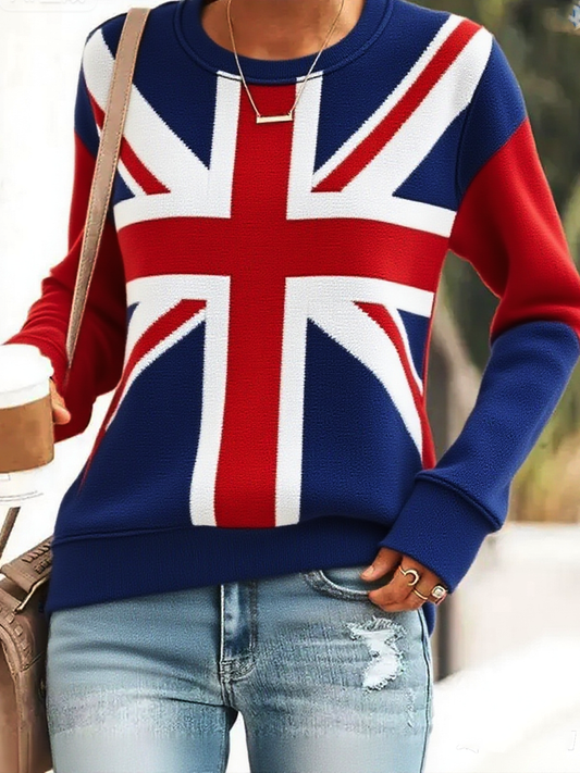 Women's British Flag  Printed fitted sweatshirt