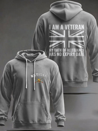 Men's UK Retired Veteran Printed Hoodie