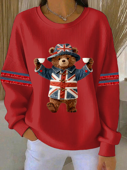 Women's British style  Print Casual Sweatshirt