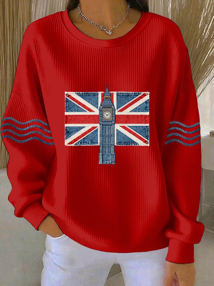 Women's British style  Print Casual Sweatshirt