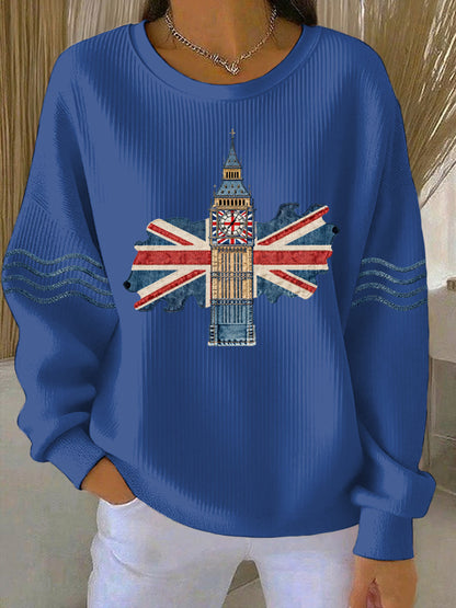 Women's British style  Print Casual Sweatshirt