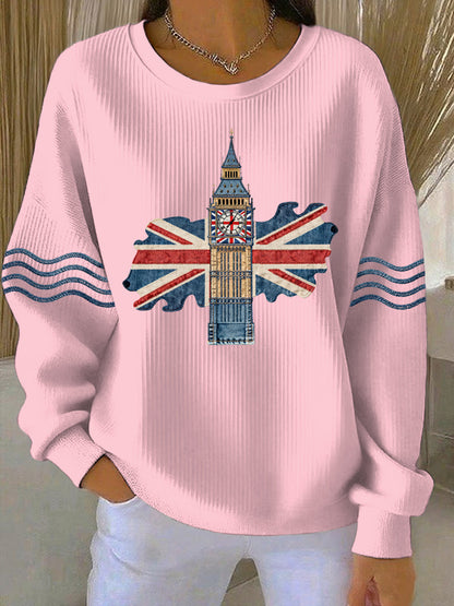 Women's British style  Print Casual Sweatshirt