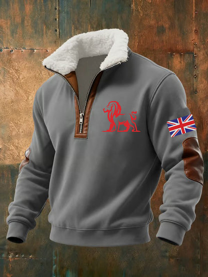 Men's Vintage British Lion Print Sweatshirt