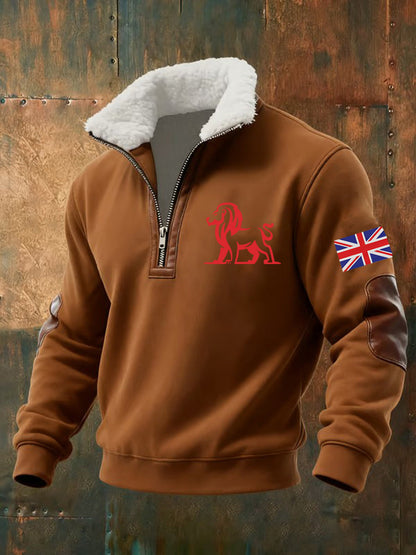 Men's Vintage British Lion Print Sweatshirt