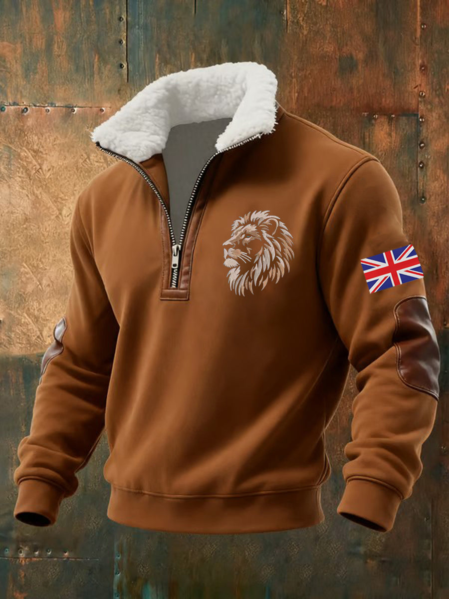 Men's Vintage British Lion Print Sweatshirt