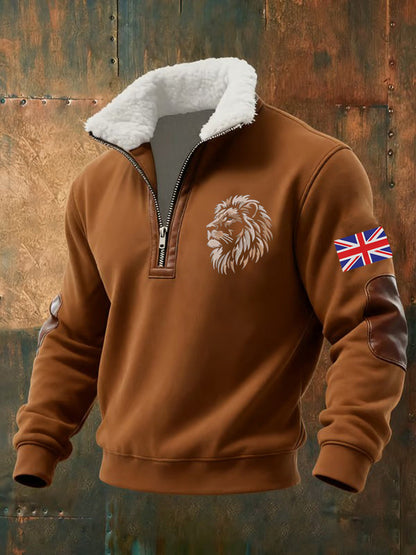 Men's Vintage British Lion Print Sweatshirt