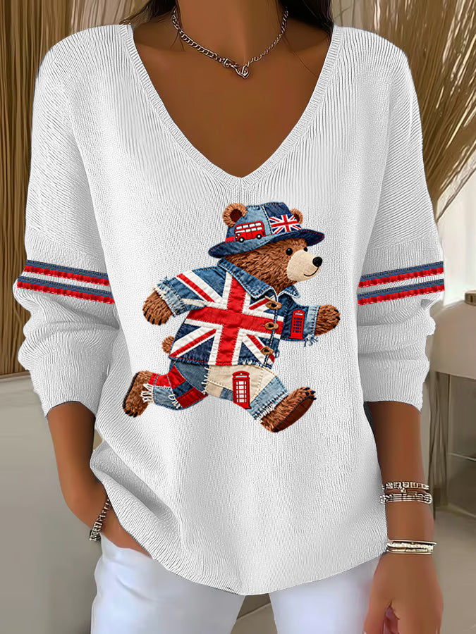 Women's British style Printed Casual Top