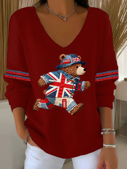 Women's British style Printed Casual Top