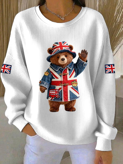 Women's British style  Print Casual Sweatshirt