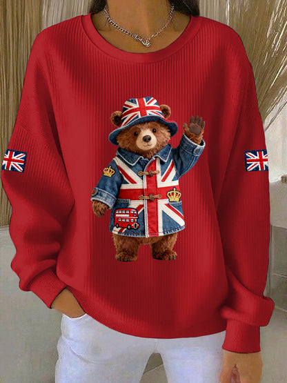 Women's British style  Print Casual Sweatshirt