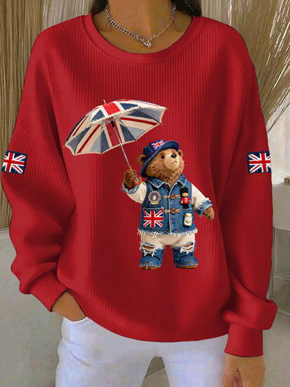 Women's British style  Print Casual Sweatshirt