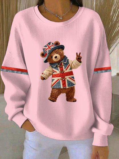 Women's British style  Print Casual Sweatshirt