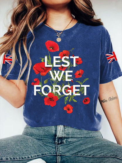 Women's Remembrance Day Lest We Forget Short Sleeve T-Shirt