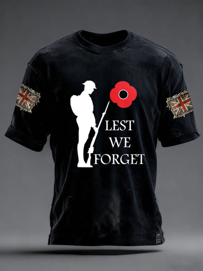 Men's Remembrance Day Lest We Forge Short Sleeves T-shirt