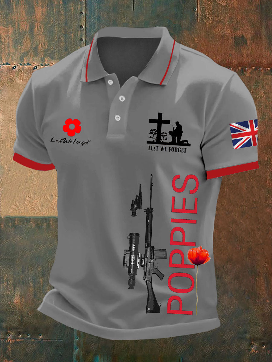 Men's British Remembrance Day polo shirt