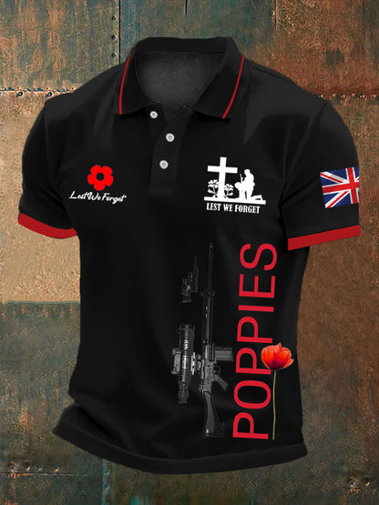 Men's British Remembrance Day polo shirt