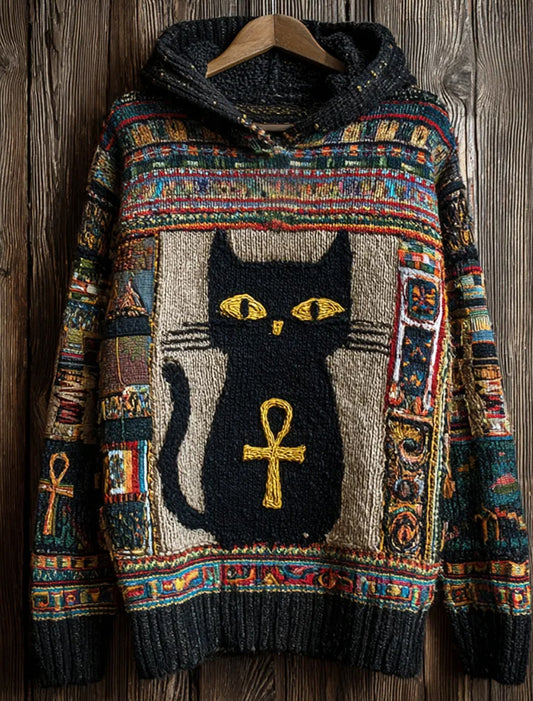 Women's Vintage Animal Art Casual Comfort Knit Hoodie