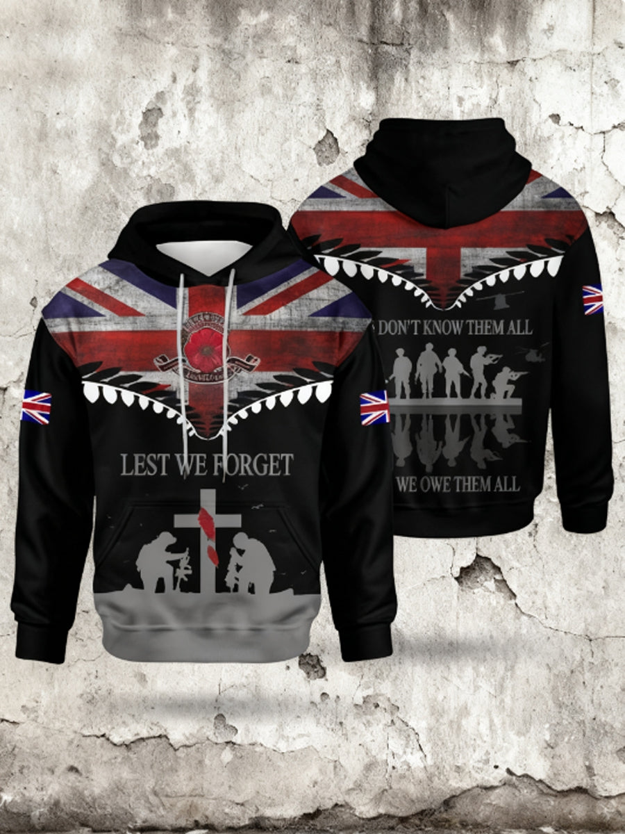 Men's Remembrance Day Lest We Forget Hoodie