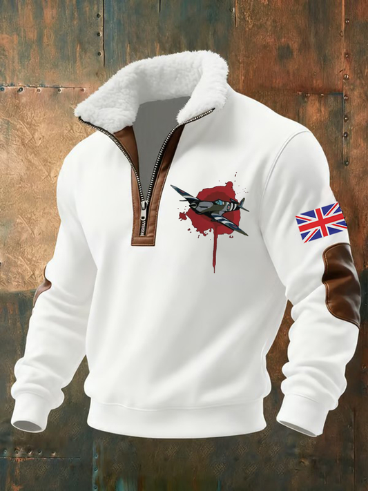 Men's Royal Air Force aircraft baggy zip-up hoodie