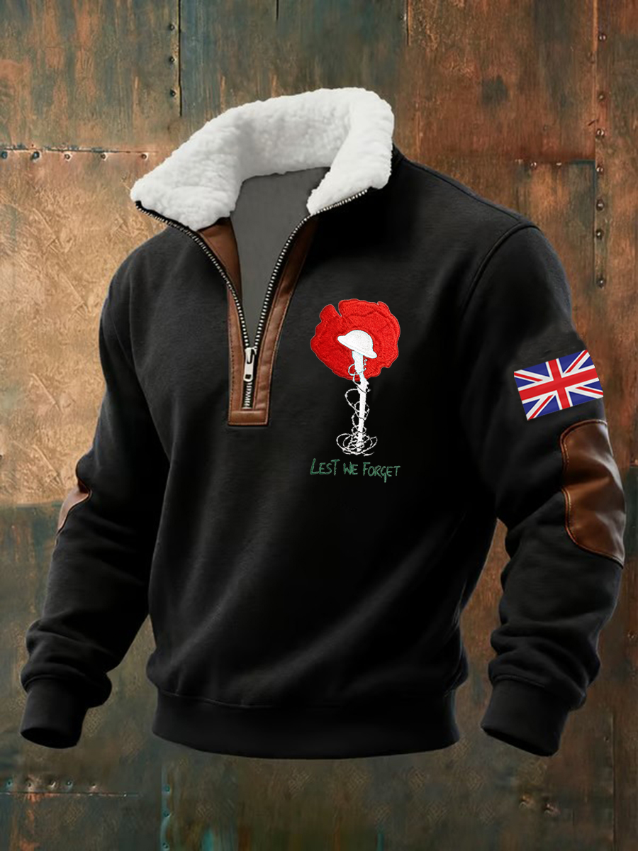 Men's Lest We The Forget baggy zip-up hoodie