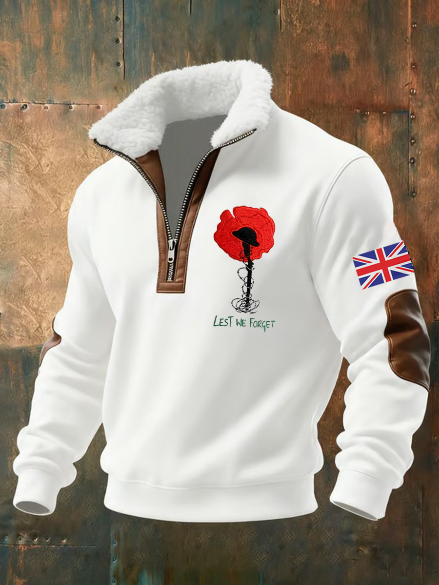 Men's Lest We The Forget baggy zip-up hoodie
