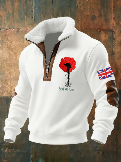 Men's Lest We The Forget baggy zip-up hoodie