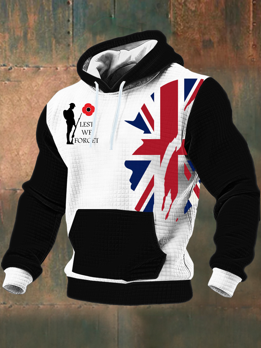 Men's Remembrance Day Lest We Forget  Printed Hoodie