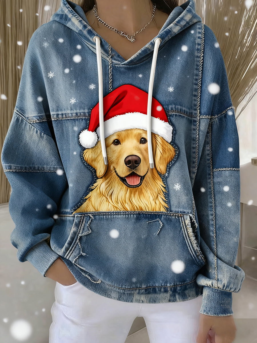 Women's Vintage Animal Art Print Casual Retro Hoodie